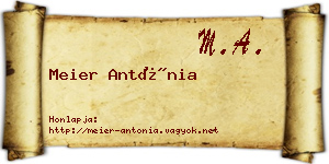Meier Antónia névjegykártya